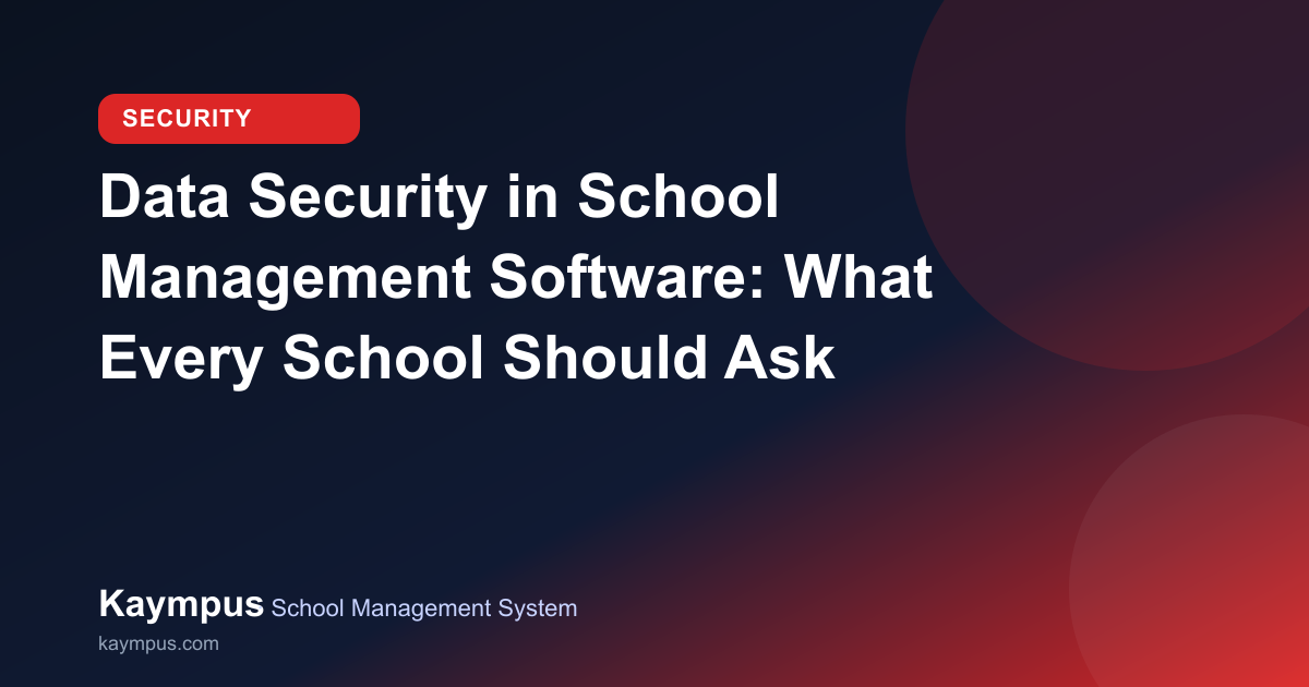 School administrator reviewing student data security settings on a school management software dashboard